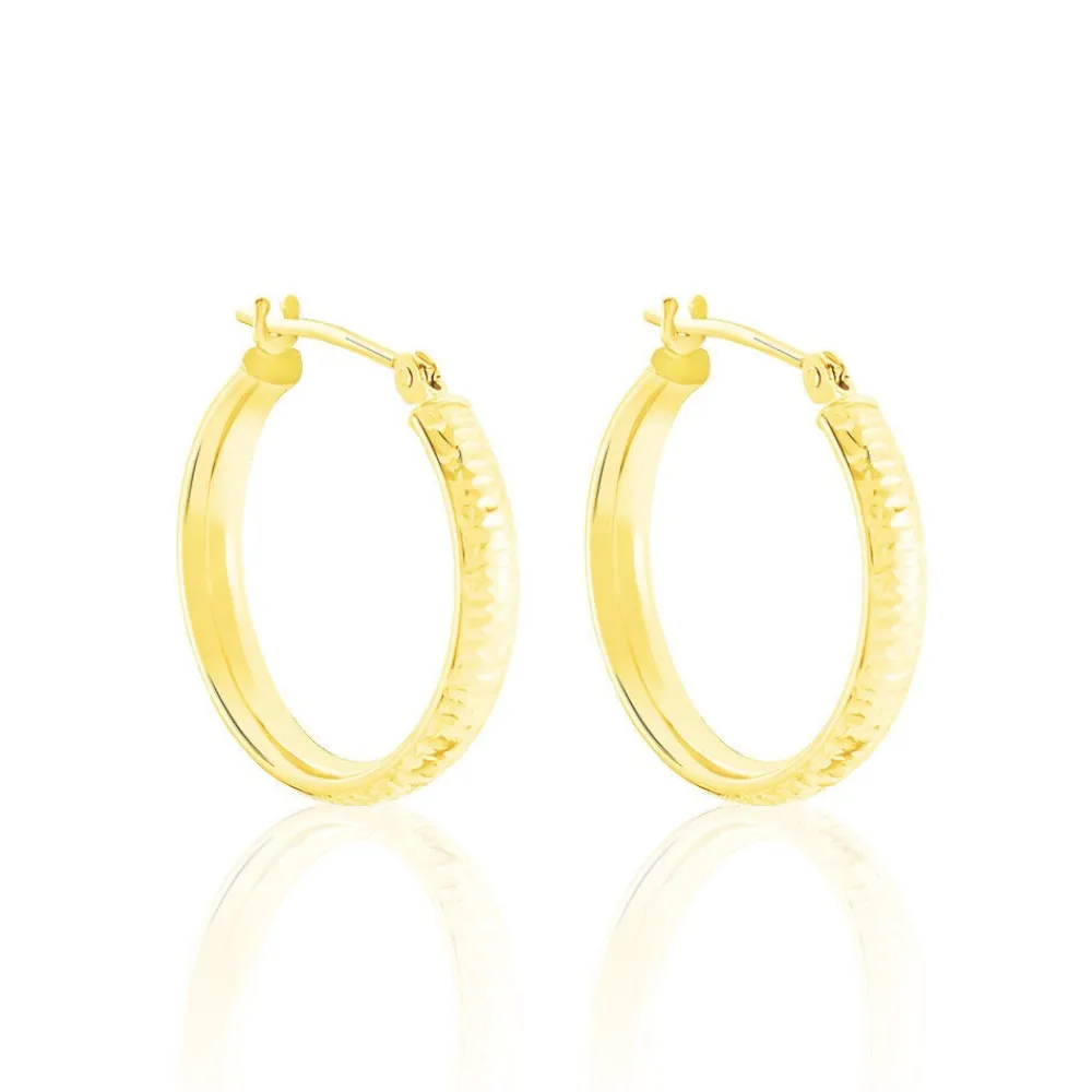 Créoles Dea Diamantees Fil Plat Or Jaune|Marc Orian Best