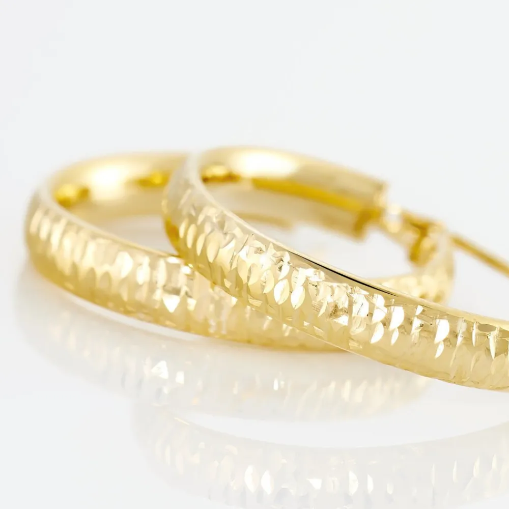 Créoles Dea Diamantees Fil Plat Or Jaune|Marc Orian Best