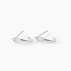 Créoles Desert Argent Blanc Oxyde De Zirconium