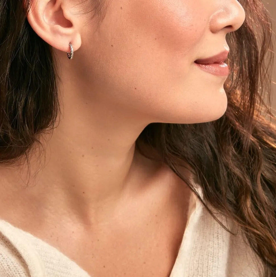 Créoles Djulia Argent Blanc