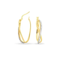 Créoles Domitilla Or Jaune Strass