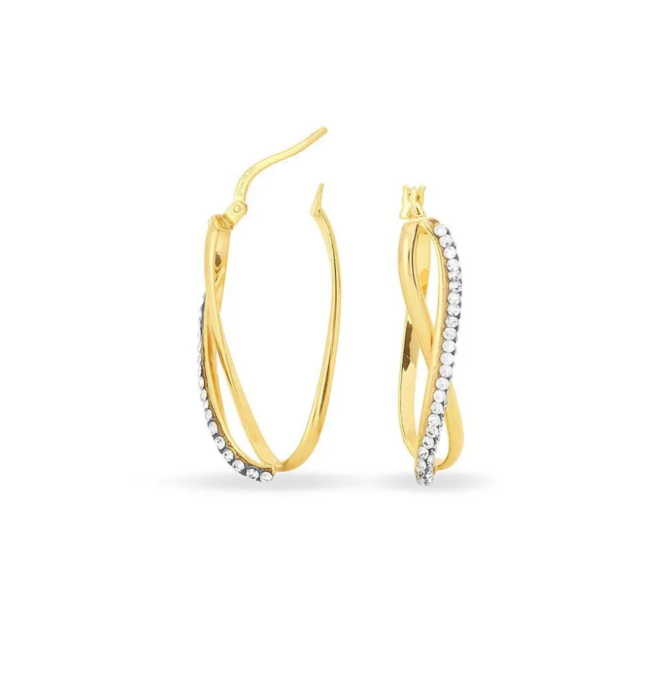 Créoles Domitilla Or Jaune Strass
