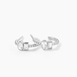 Créoles Dua Argent Blanc Oxyde De Zirconium|Marc Orian