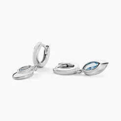 Créoles Duchesse Argent Blanc Oxyde De Zirconium