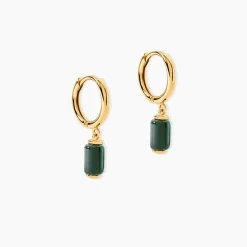 Créoles Ean Or Jaune Malachite