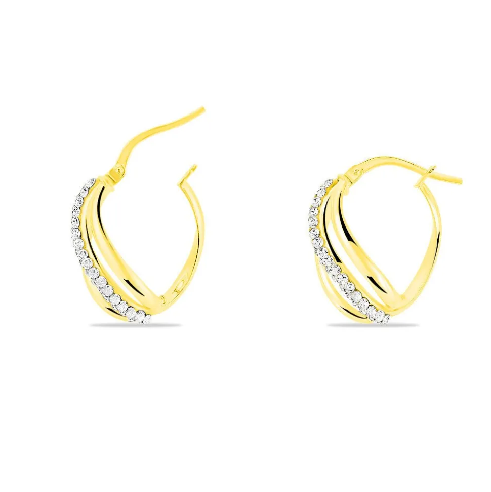 Créoles Eliseo Or Jaune Strass