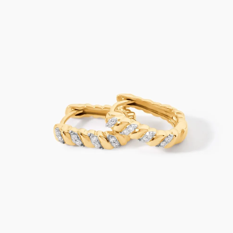 Créoles Flore Or Jaune Diamant