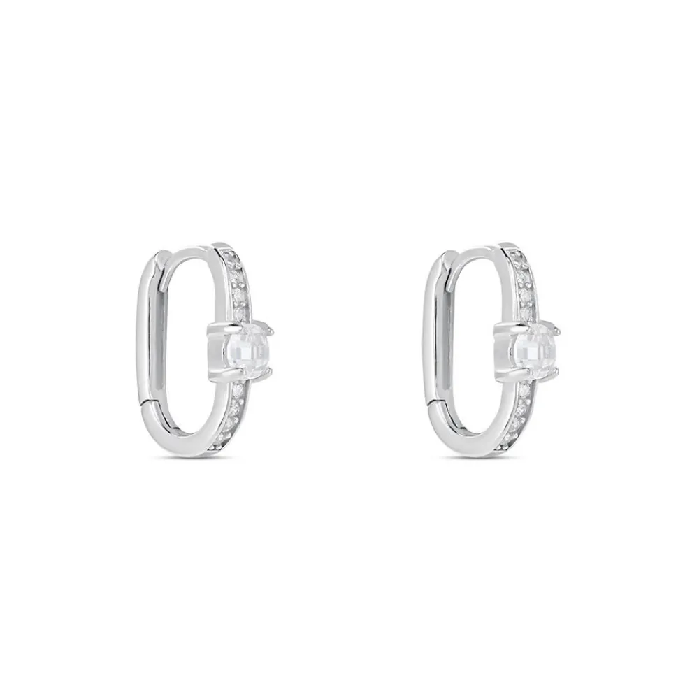 Créoles Francene Argent Blanc Oxyde De Zirconium|Marc Orian New