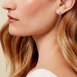 Créoles Galliane Argent Blanc Oxyde De Zirconium