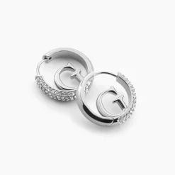 Créoles Guess Crazy Earrings Acier Blanc Oxyde De Zirconium|GUESS BIJOUX Hot