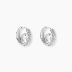 Créoles Guess Crazy Earrings Acier Blanc Oxyde De Zirconium|GUESS BIJOUX Hot
