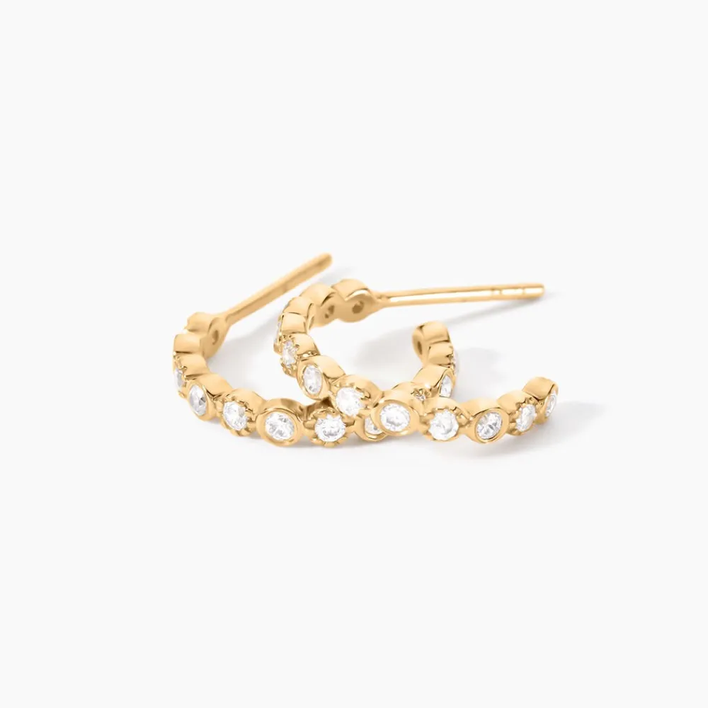 Créoles Halo Plaqué Or Jaune Oxyde De Zirconium|Marc Orian Discount