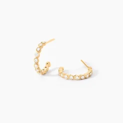Créoles Halo Plaqué Or Jaune Oxyde De Zirconium|Marc Orian Discount