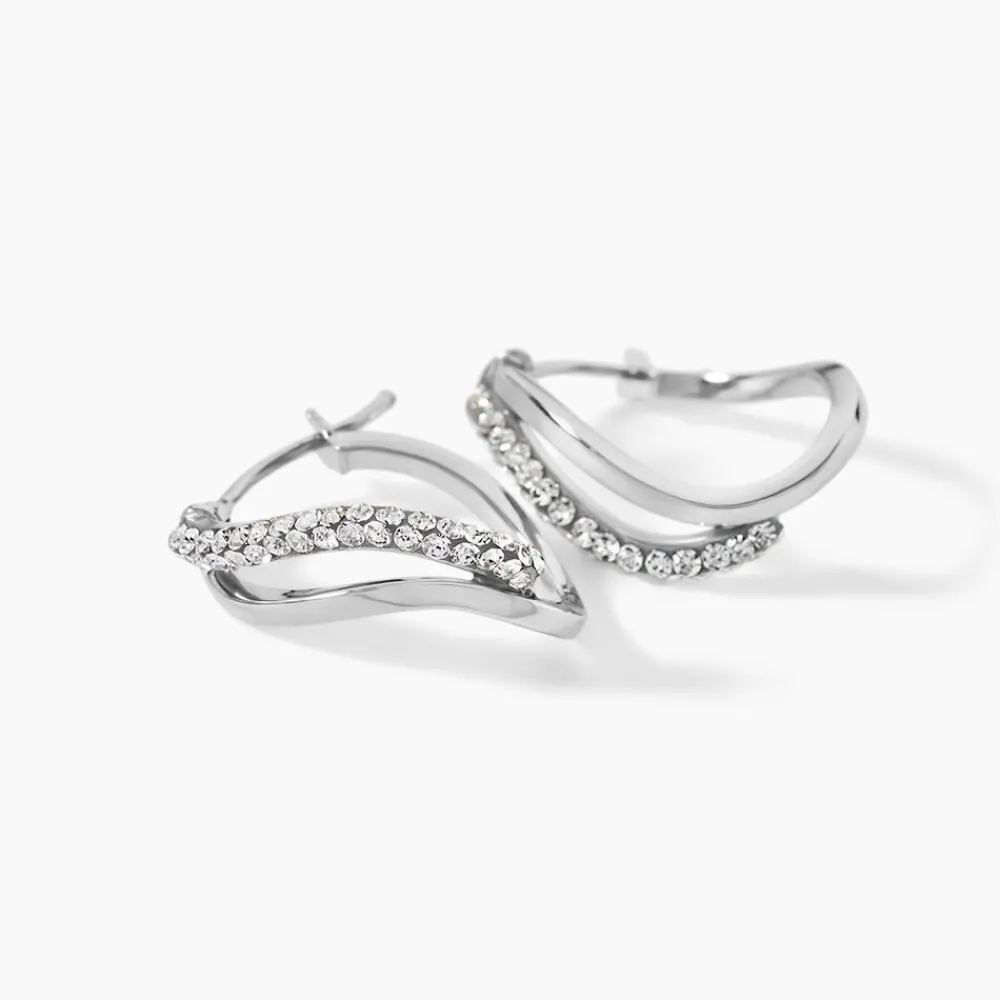 Créoles Hekate Or Blanc Strass|Marc Orian Clearance