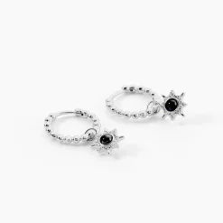 Créoles Hesper Argent Blanc Oxyde De Zirconium
