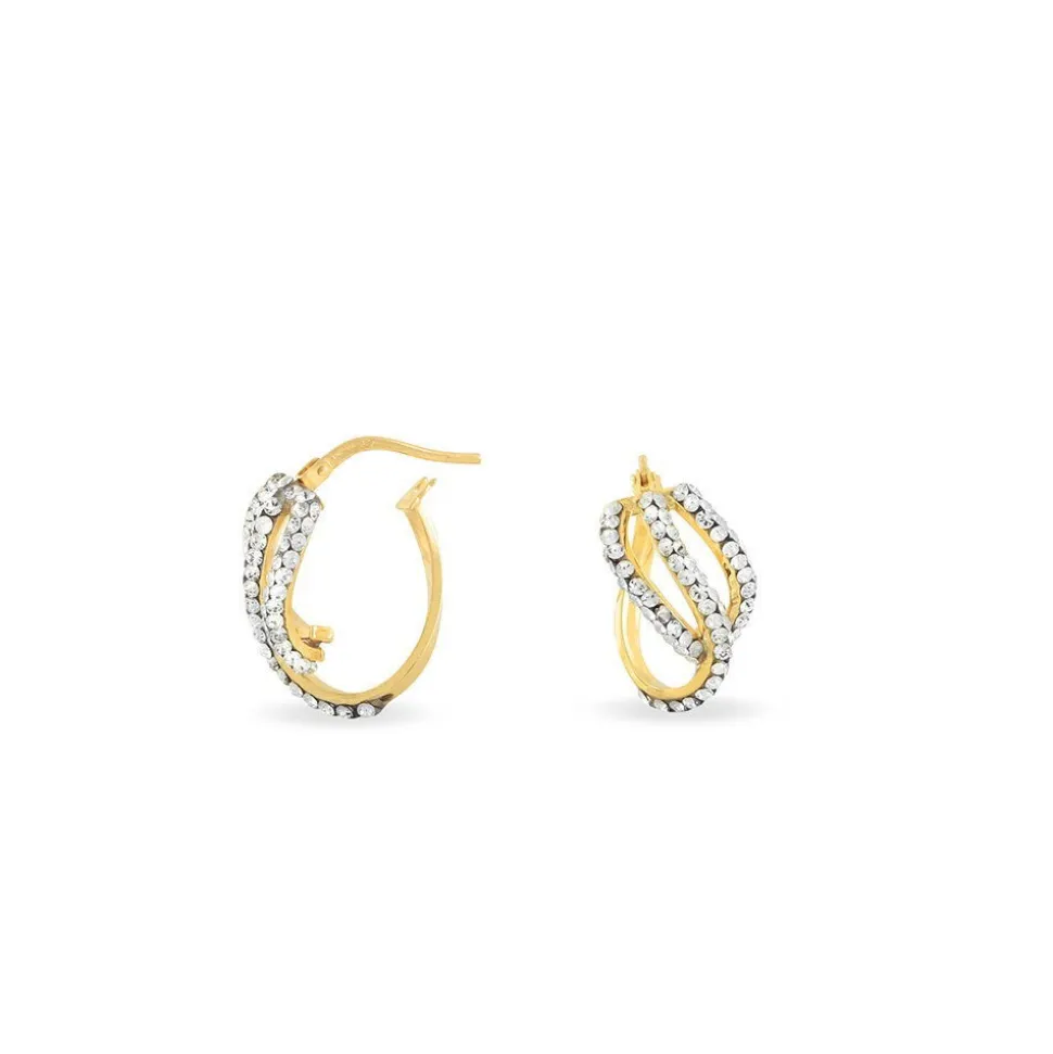 Créoles Hewie Or Jaune Strass