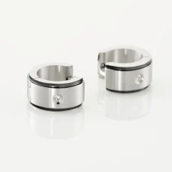 Créoles Jourdan Ios Acier Blanc Oxyde De Zirconium