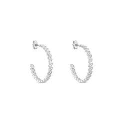 Créoles Juan Argent Blanc Oxyde De Zirconium