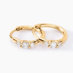 Créoles Kaelee Or Jaune Diamant Synthétique