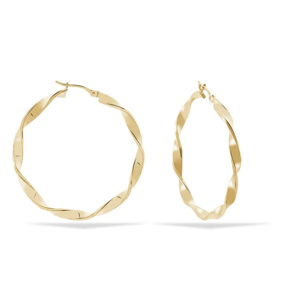 Créoles Lenna Torsadée Plaqué Or Jaune|Marc Orian Clearance