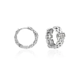 Créoles Lilibeth Argent Blanc Oxyde De Zirconium