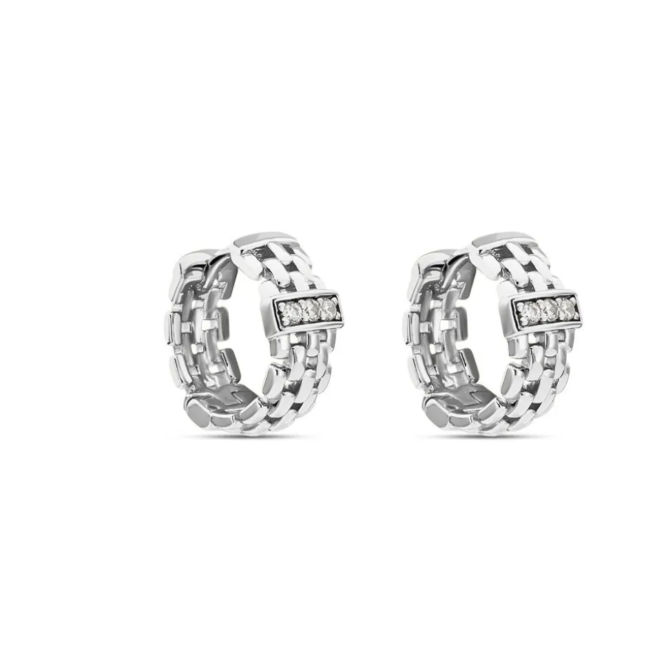 Créoles Lilibeth Argent Blanc Oxyde De Zirconium