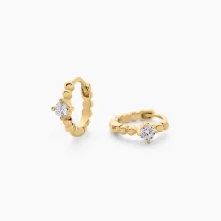 Créoles Louisie Plaqué Or Jaune Oxyde De Zirconium|Marc Orian Outlet