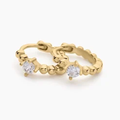 Créoles Louisie Plaqué Or Jaune Oxyde De Zirconium|Marc Orian Outlet