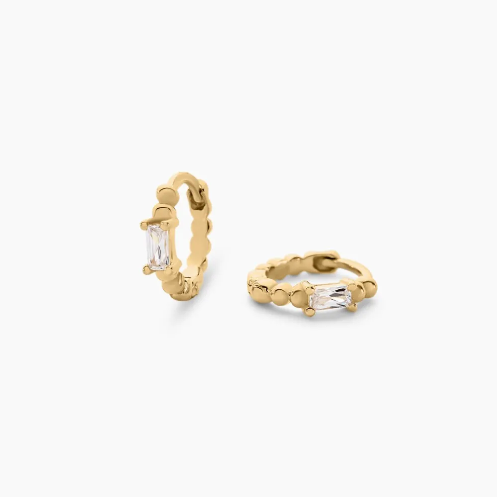Créoles Louisie Plaqué Or Jaune Oxyde De Zirconium|Marc Orian Clearance
