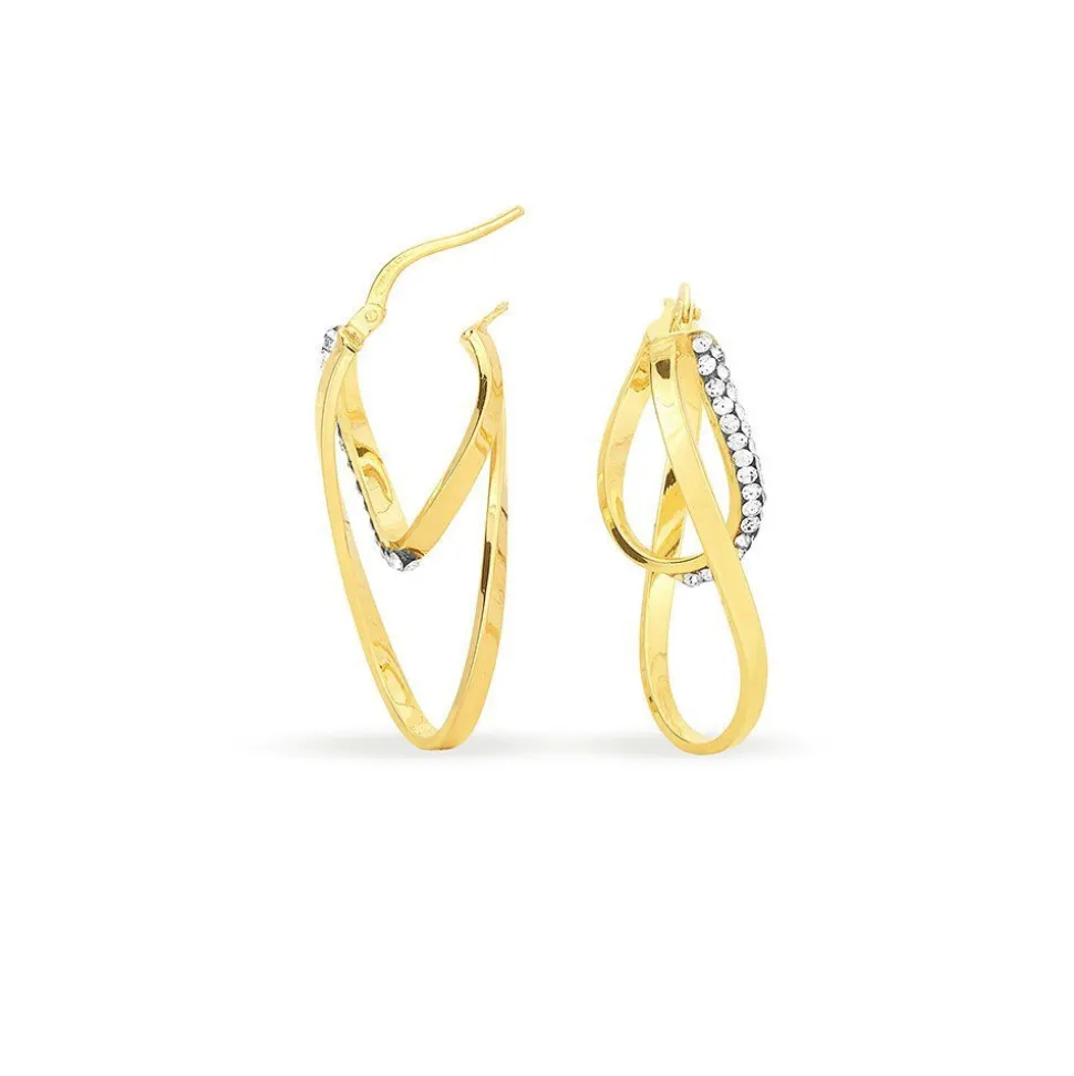 Créoles Luna Or Jaune Strass