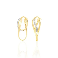 Créoles Luna Or Jaune Strass