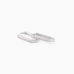 Créoles Lutetia Argent Blanc Oxyde De Zirconium