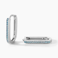 Créoles Lutetia Argent Blanc Oxyde De Zirconium