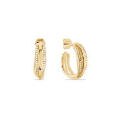 Créoles Marceline Rondes Plaqué Or Jaune Oxyde De Zirconium|Marc Orian Outlet