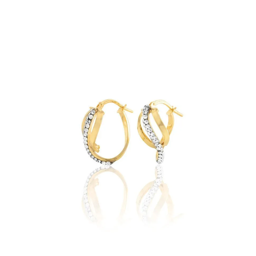 Créoles Mitica Or Jaune Strass