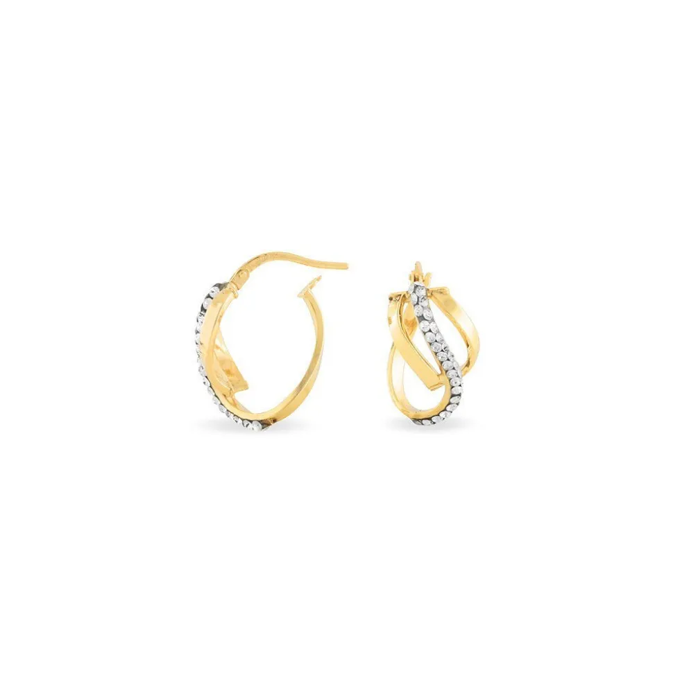 Créoles Mitica Or Jaune Strass