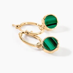 Créoles Plaqué Or Neassa Malachite|Marc Orian Outlet