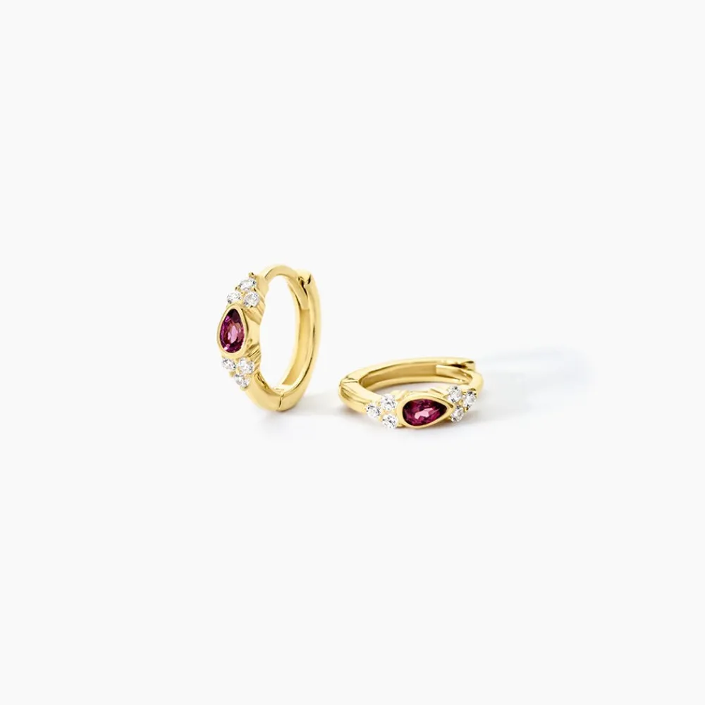 Créoles Poem Argent Jaune Rhodolite Oxyde De Zirconium|Marc Orian Best