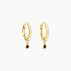 Créoles Poem Argent Jaune Rhodolite Oxyde De Zirconium