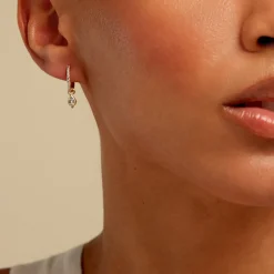 Créoles Poem Argent Jaune Topaze Oxyde De Zirconium|Marc Orian Outlet