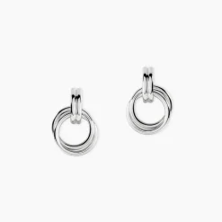 Créoles Poly Argent Blanc