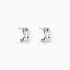 Créoles Poly Argent Blanc