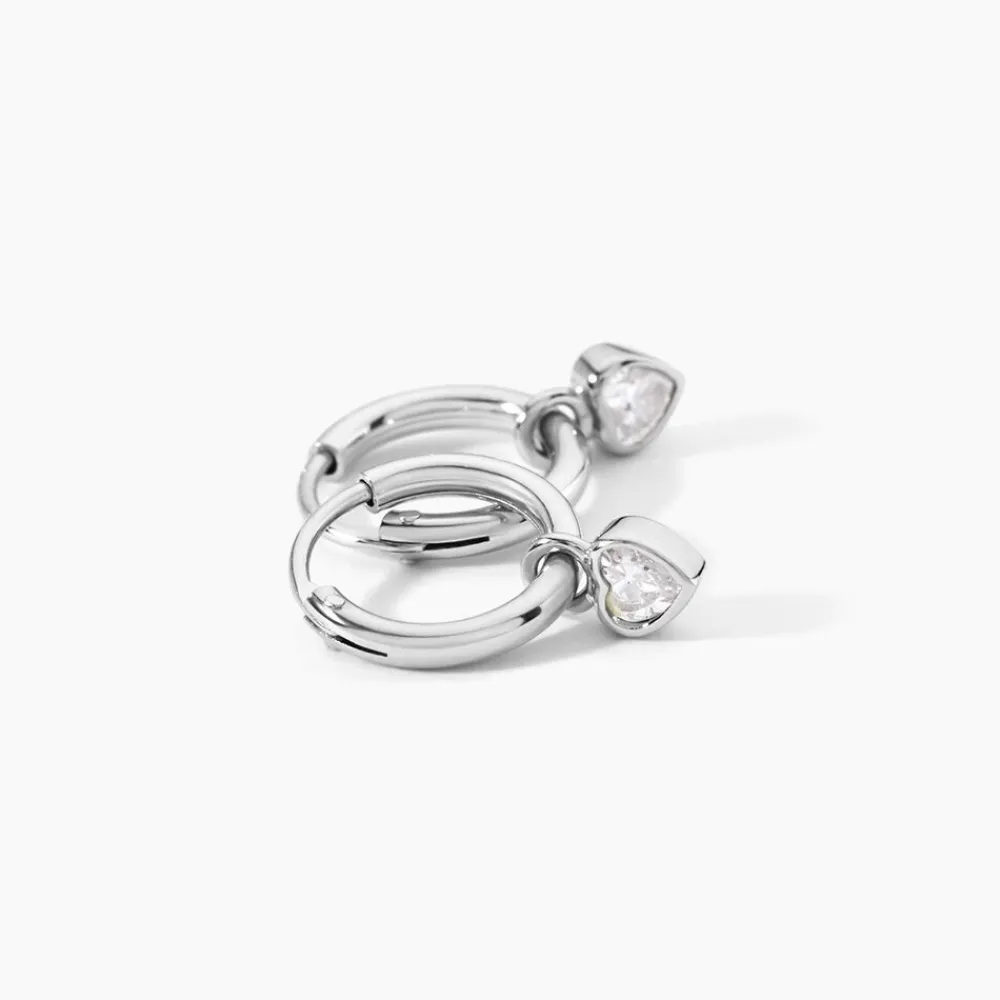 Créoles Querida Argent Blanc Oxyde De Zirconium|Marc Orian Online