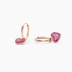 Créoles Reflets Romantiques Argent Rose Oxyde De Zirconium