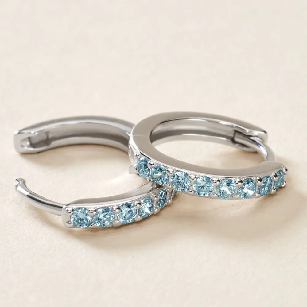 Créoles Rio Argent Blanc Oxyde De Zirconium|Marc Orian Sale