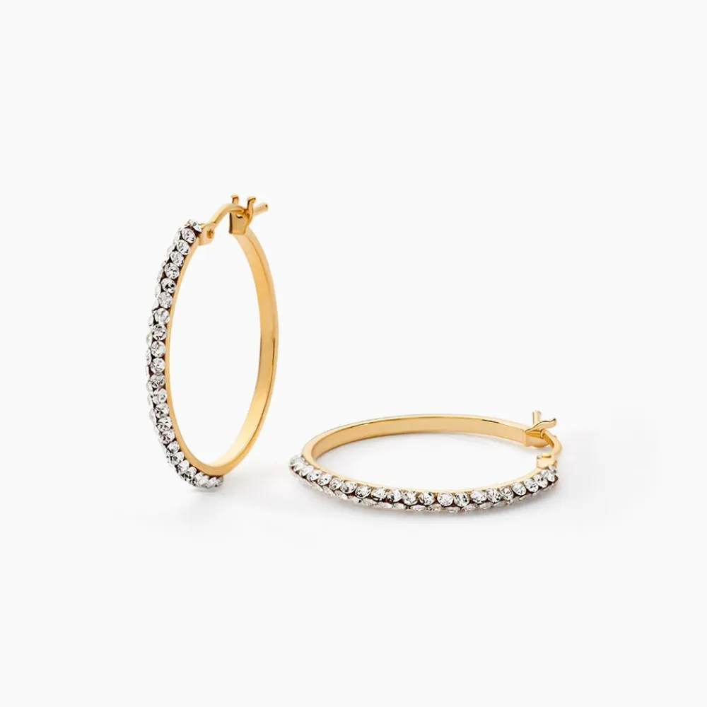 Créoles Sandrine Or Jaune Strass|Marc Orian Outlet