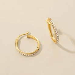 Créoles Sandrine Or Jaune Strass|Marc Orian Outlet