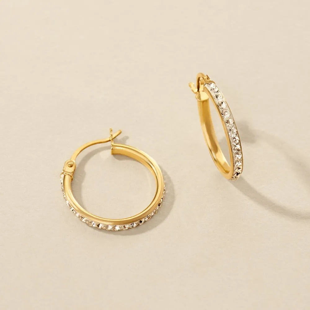 Créoles Sandrine Or Jaune Strass|Marc Orian Outlet