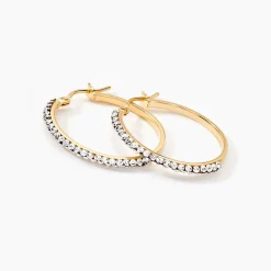Créoles Sandrine Or Jaune Strass|Marc Orian Outlet