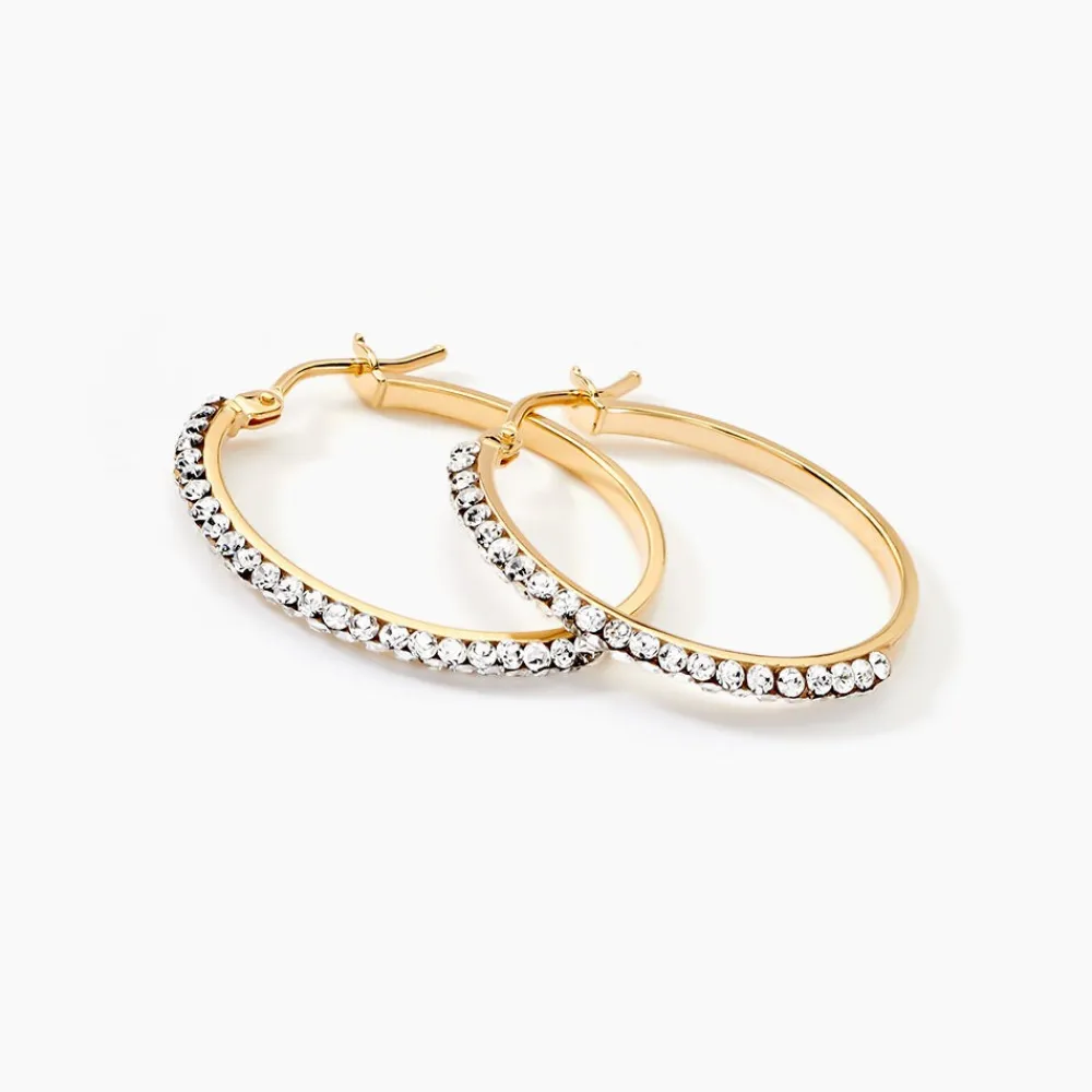 Créoles Sandrine Or Jaune Strass|Marc Orian Outlet